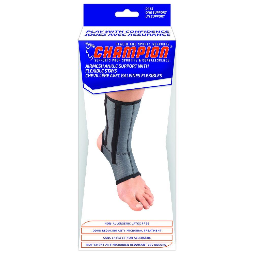 AIR 0463-L EA/1 ANKLE BRACE WITH SPIRAL STAYS CHARCOAL LARGE