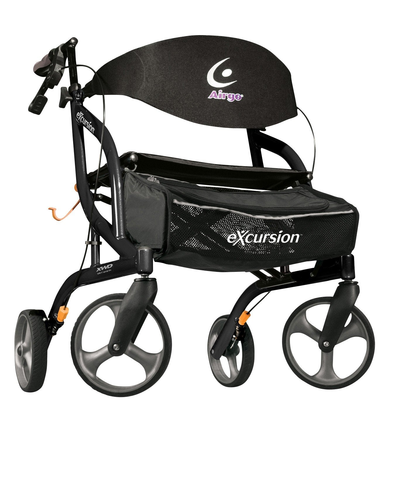 AMG 700-929 EA/1 AIRGO EXCURSION, EXTRA WIDE, SIDE FOLD ROLLATOR, PEARL BLACK.