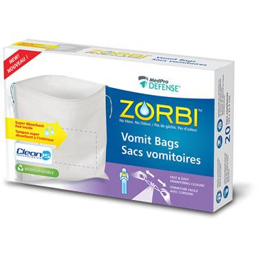 AMG 764-127 BX/20 ZORBI VOMIT BAGS WITH CLEANIS TECHNOLOGY.