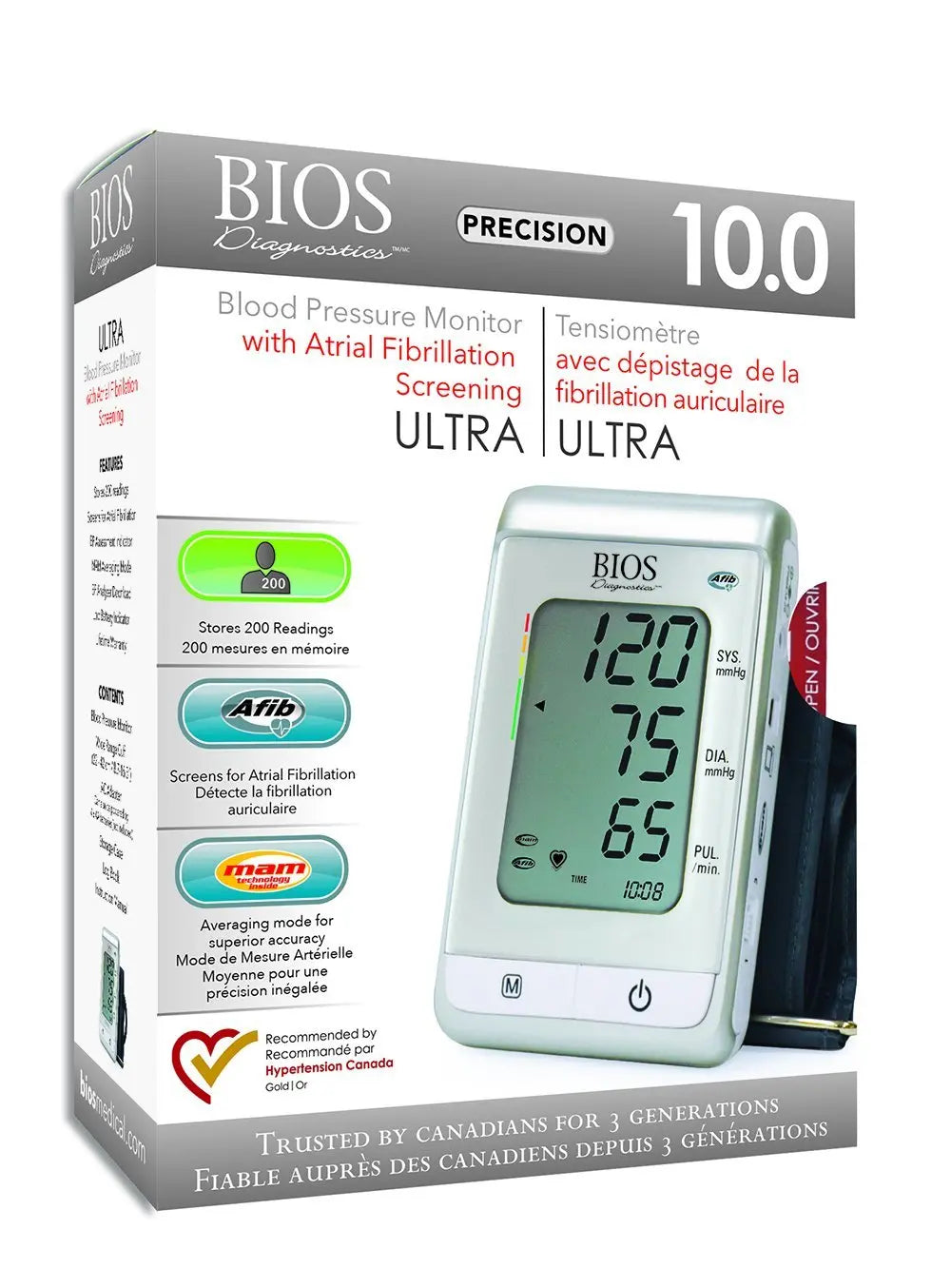 BIOS 3MS1-4Y EA/1 BIOS ULTRA BLOOD PRESSURE MONITOR WITH AFIB SCREENING (PRECISION 10.0) COMPATIBLE WITH SMALL AND LARGE CUFF