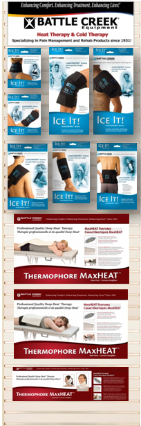 BTL 961 KIT/1 THERMOPHORE & ICE IT COLDCOMFORT SYSTEMS HOT/COLD THERAPY PLANOGRAM (2 BOXES PER KIT)