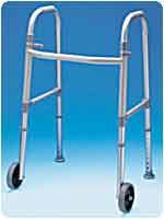 CEX A84790 CS/2 FIXED WHEEL DUAL PADDLE ADULT FOLDING WALKER W/ GLIDES (NON-RETURNABLE)