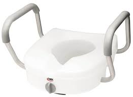 CEX B311CO EA/1 E-Z LOCK RAISED TOILET SEAT W/ PADDED ADJ ARMS-5" HEIGHT ( NON- RETURNABLE)