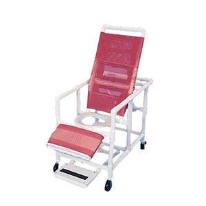 HLM  CS400W4 EA/1 PVC RECLINING COMMODE AND SHOWER CHAIR WITH LEGREST AND FOOTREST, 300LB