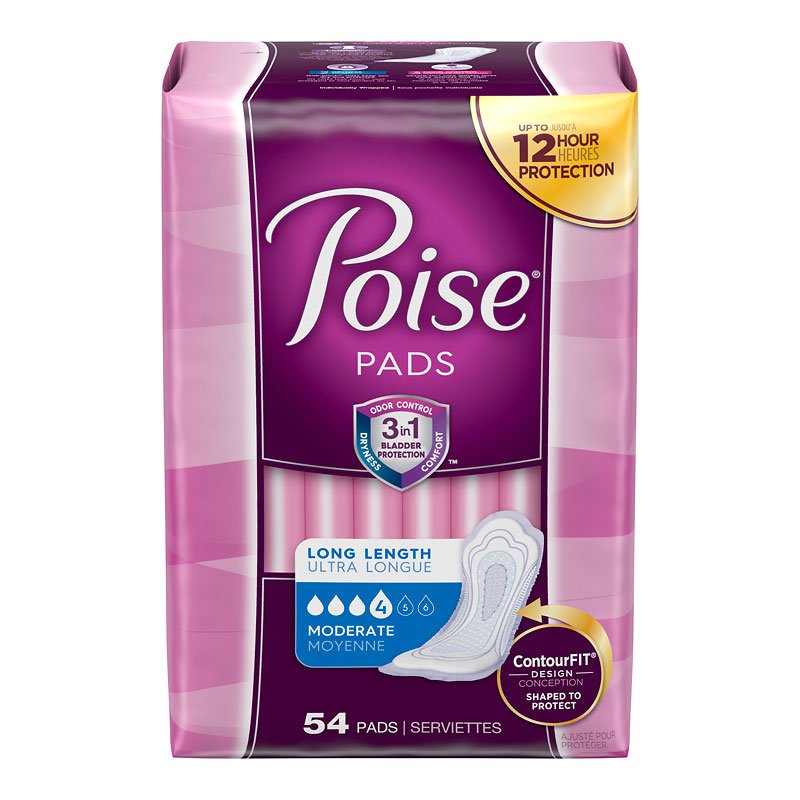 POISE ORIGINAL MODERATE NON-WINGED PADS CONVENIENCE