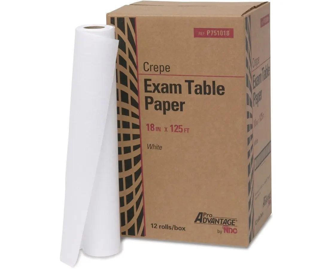 MED P750018 CS/12 SMOOTH EXAM TABLE PAPER 18" X 225" WHITE