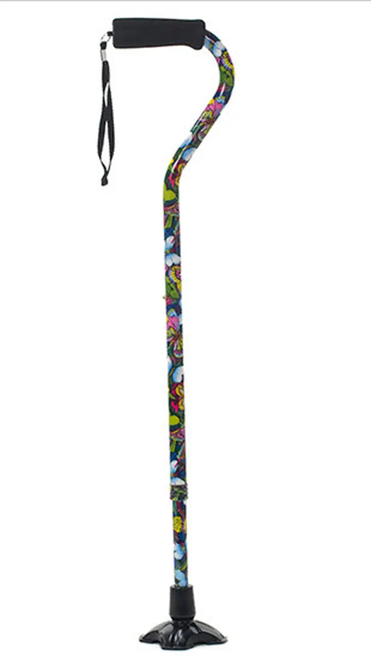 Offset Handle Cane W/Wrist Strap.Height 31-40in.Up To 250lbs.Color: Cats - Ea/1