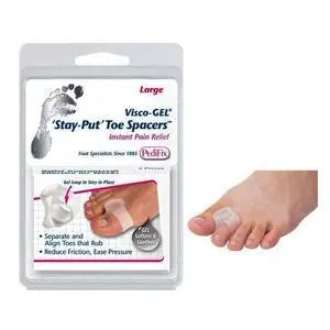 PED TP27L EA/1 VISCO-GEL STAY-PUT TOE SPACER W/ SOFT GEL LOOP MINERAL OIL UNIVERSAL LARGE REUSABLE WASHABLE