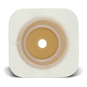 Natura® Flexible Durahesive® Skin Barrier, 4" X 4" (10cm X 10cm) Tan, Cut-To-Fit Stoma Opening 1/2" - 1-1/4" (13mm - 32mm), Flange 1-3/4" (45mm) - Box Of 10