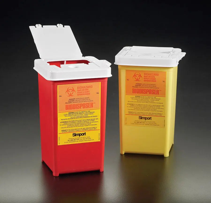 SP C300-1R CS/50 SHARPS BIODISPOSER CONTAINER 1LT, RED, 3IN x 3IN x 6IN