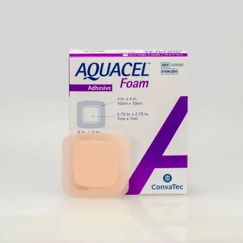 Aquacel Adhesive Foam Dressing, 3in X 3in (7.5cm X 7.5cm) - Box Of 10