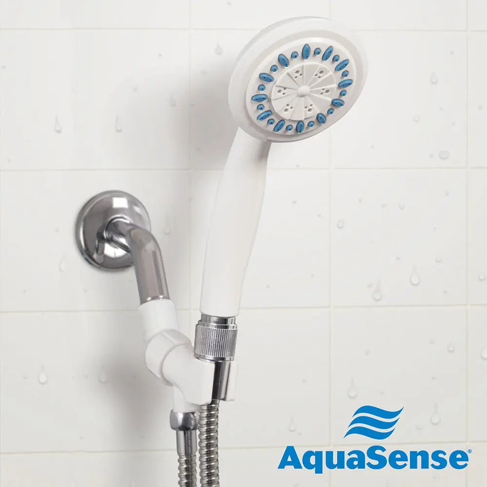 3 Setting Handheld Shower Head with Ultra-Long Stainless Steel Hose, White - Home Health Store Inc