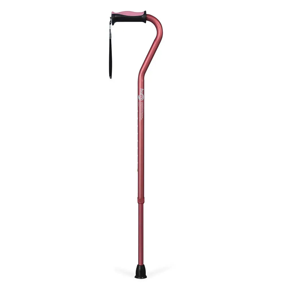 Adjustable Offset Handle Cane with Reflective Strap