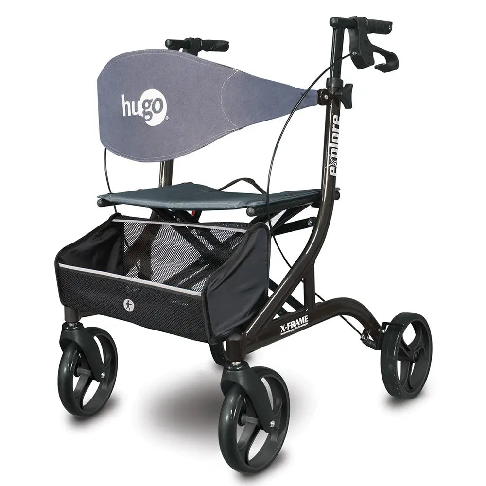 Explore Side-Fold Rollator Rolling Walker with Seat, Backrest and Folding Basket - Home Health Store Inc