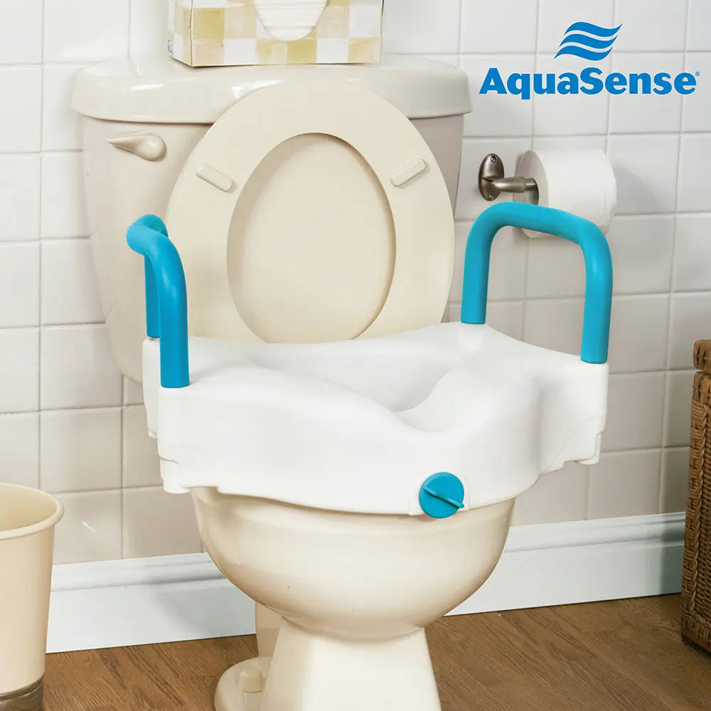 3-Way Raised Toilet Seat, White, 4" - Home Health Store Inc