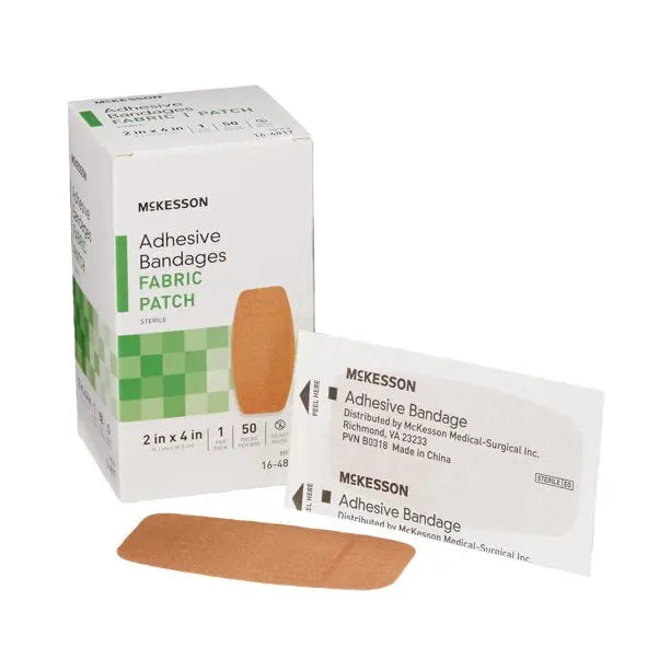 Fabric Adhesive Bandage 2" X 4" Sterile Latex-Free - Box Of 50 - Home Health Store Inc