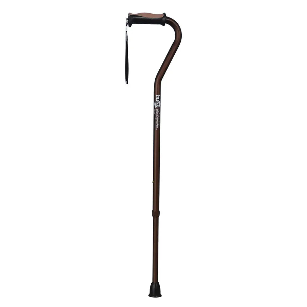 Adjustable Offset Handle Cane with Reflective Strap - Home Health Store Inc