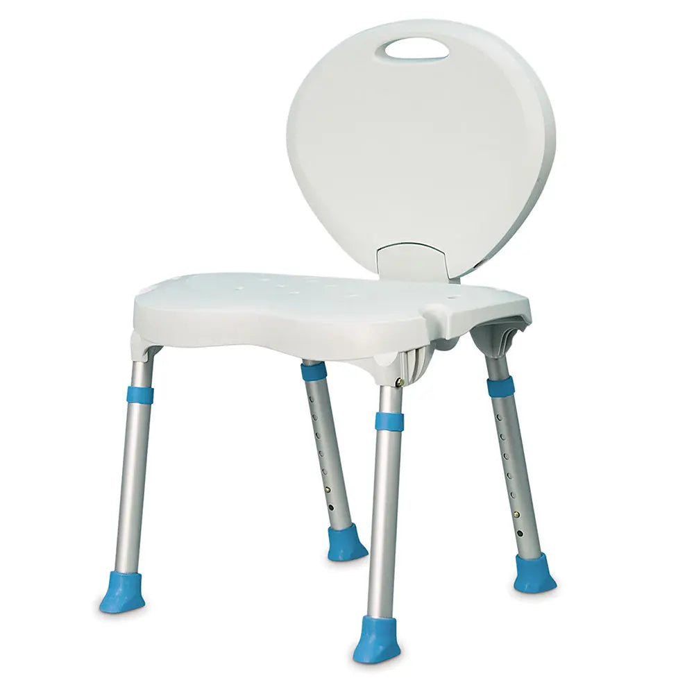 Folding Bath and Shower Chair with Non-Slip Seat and Backrest, White