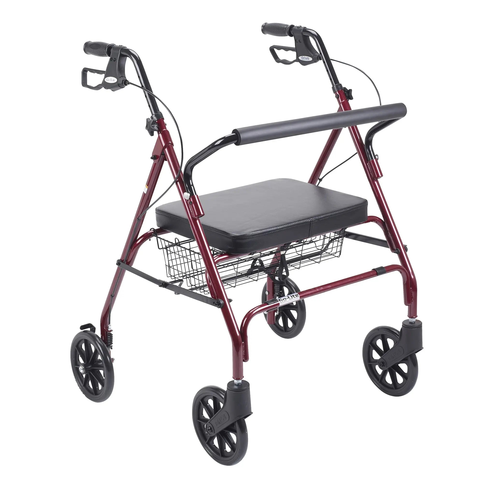 Heavy Duty Bariatric Rollator Rolling Walker with Large Padded Seat
