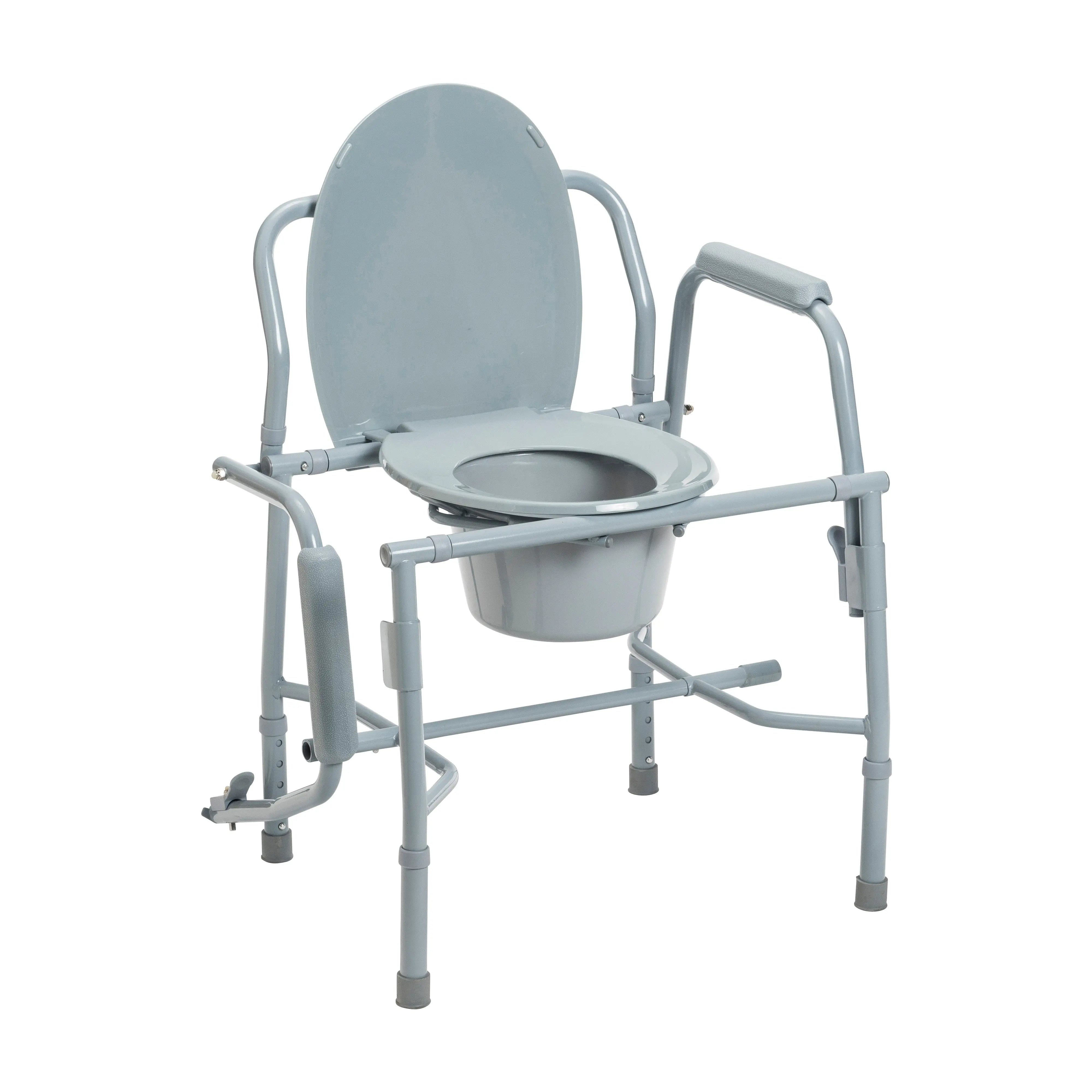 Steel Drop Arm Bedside Commode with Padded Arms - Home Health Store Inc
