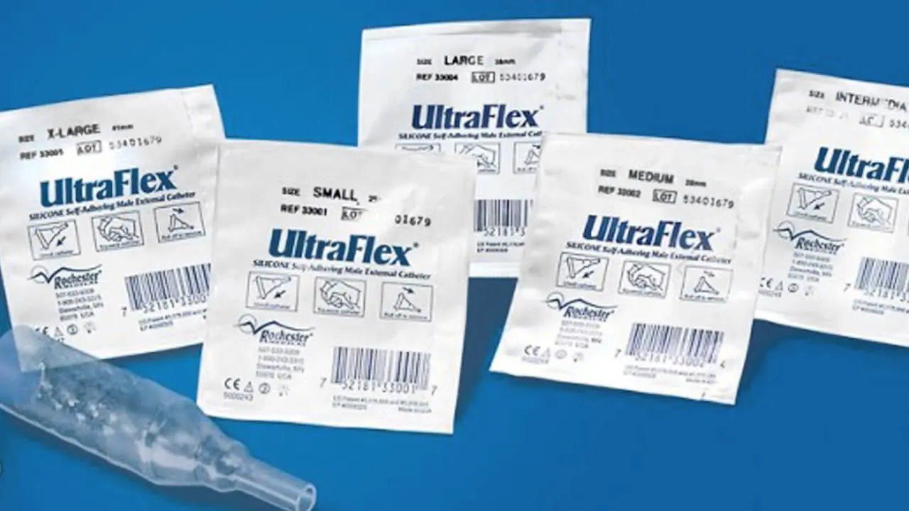 Ultraflex Silicone Self-Adhering Male External Catheter, Size 25mm - Box Of 100