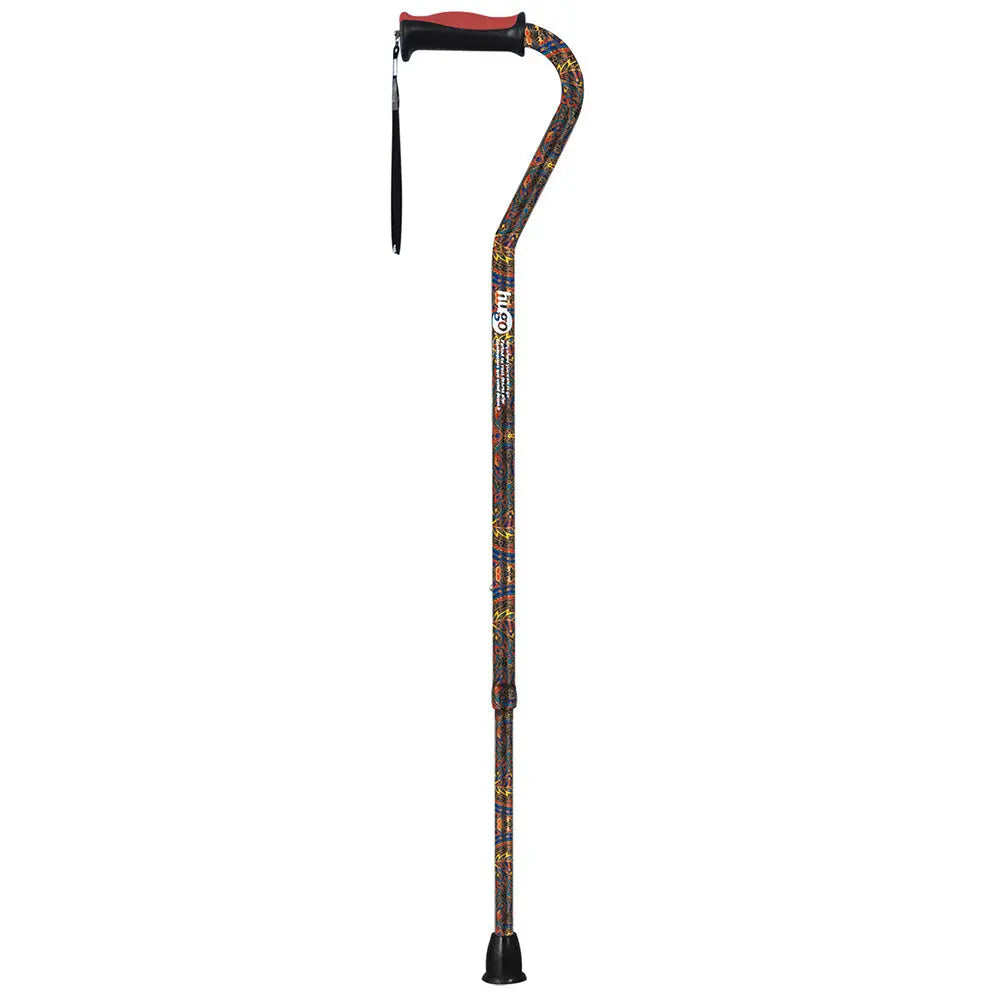 Adjustable Offset Handle Cane with Reflective Strap - Home Health Store Inc