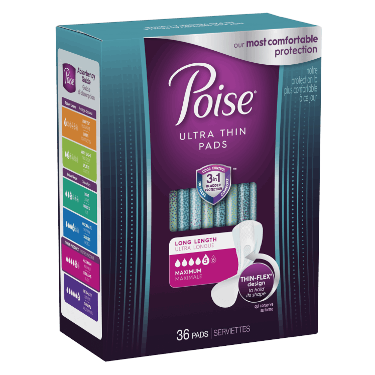 PKG/20 POISE ULTRA THIN MAXIMUM LONG WINGED PADS CONVENIENCE - Home Health Store Inc