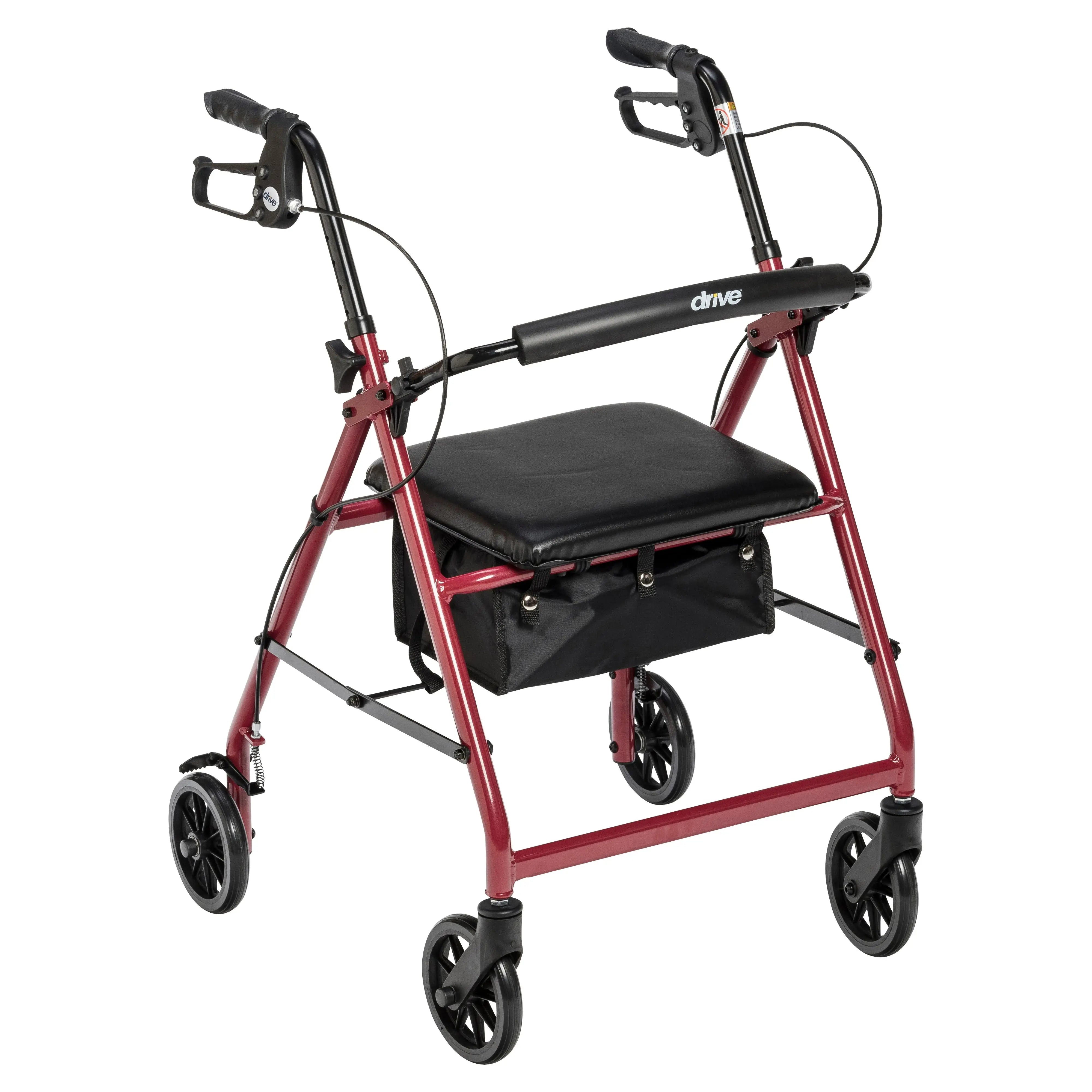 Rollator Rolling Walker with 6" Wheels, Fold Up Removable Back Support and Padded Seat - Home Health Store Inc