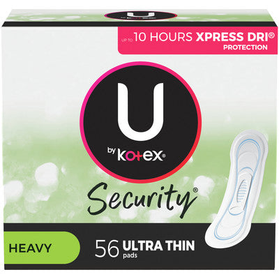 U by KOTEX® SECURITY* Ultra Thin Pads Heavy Flow NonWing