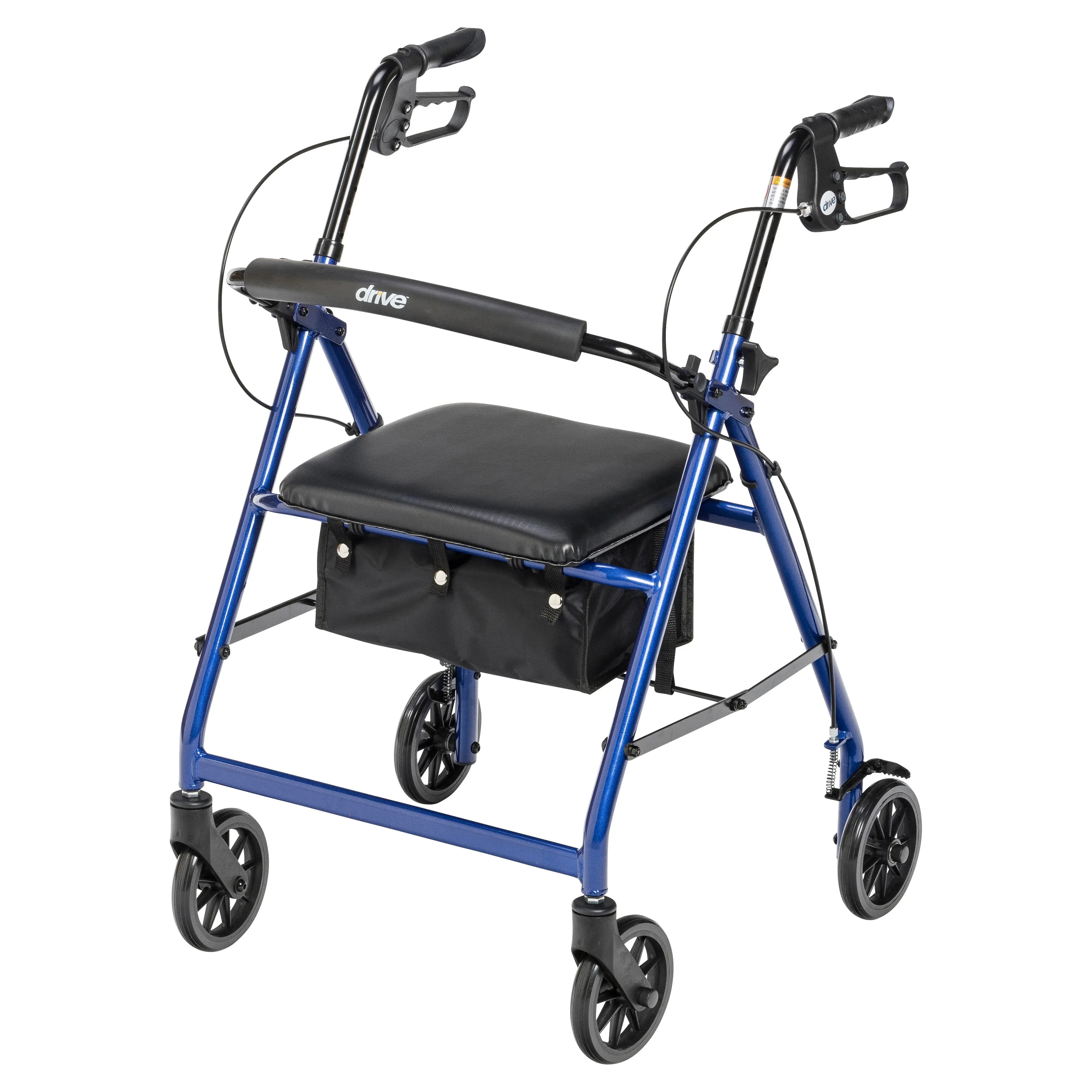 Rollator Rolling Walker with 6" Wheels, Fold Up Removable Back Support and Padded Seat - Home Health Store Inc