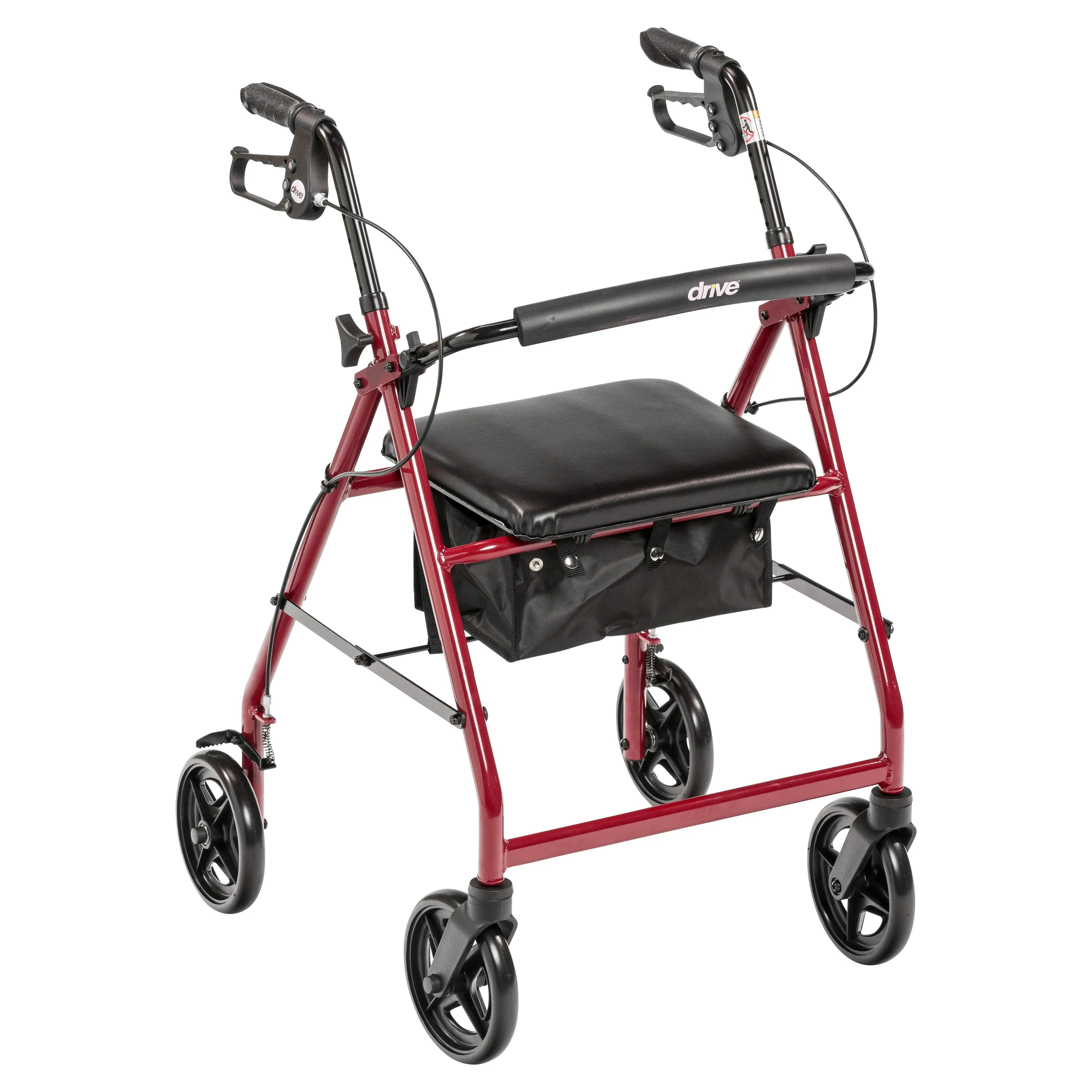 Aluminum Rollator Rolling Walker with Fold Up and Removable Back Support and Padded Seat - Home Health Store Inc