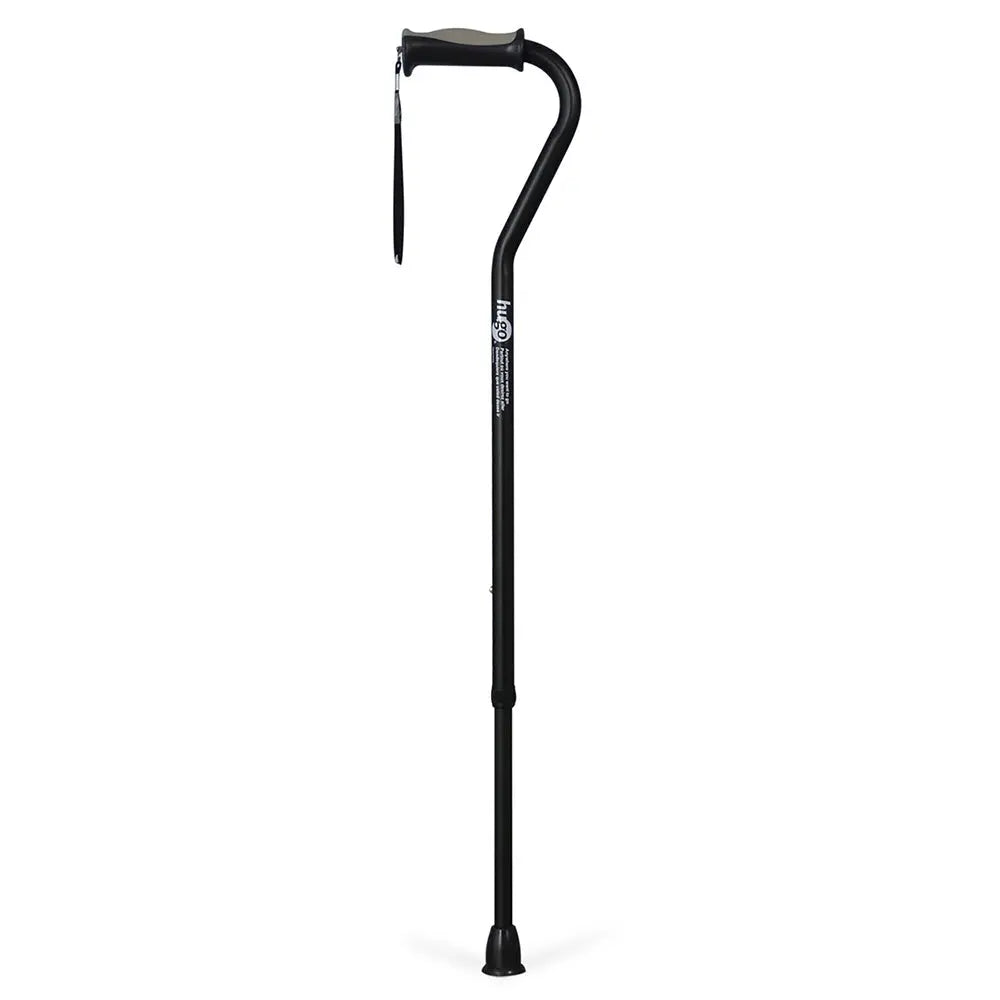 Adjustable Offset Handle Cane with Reflective Strap