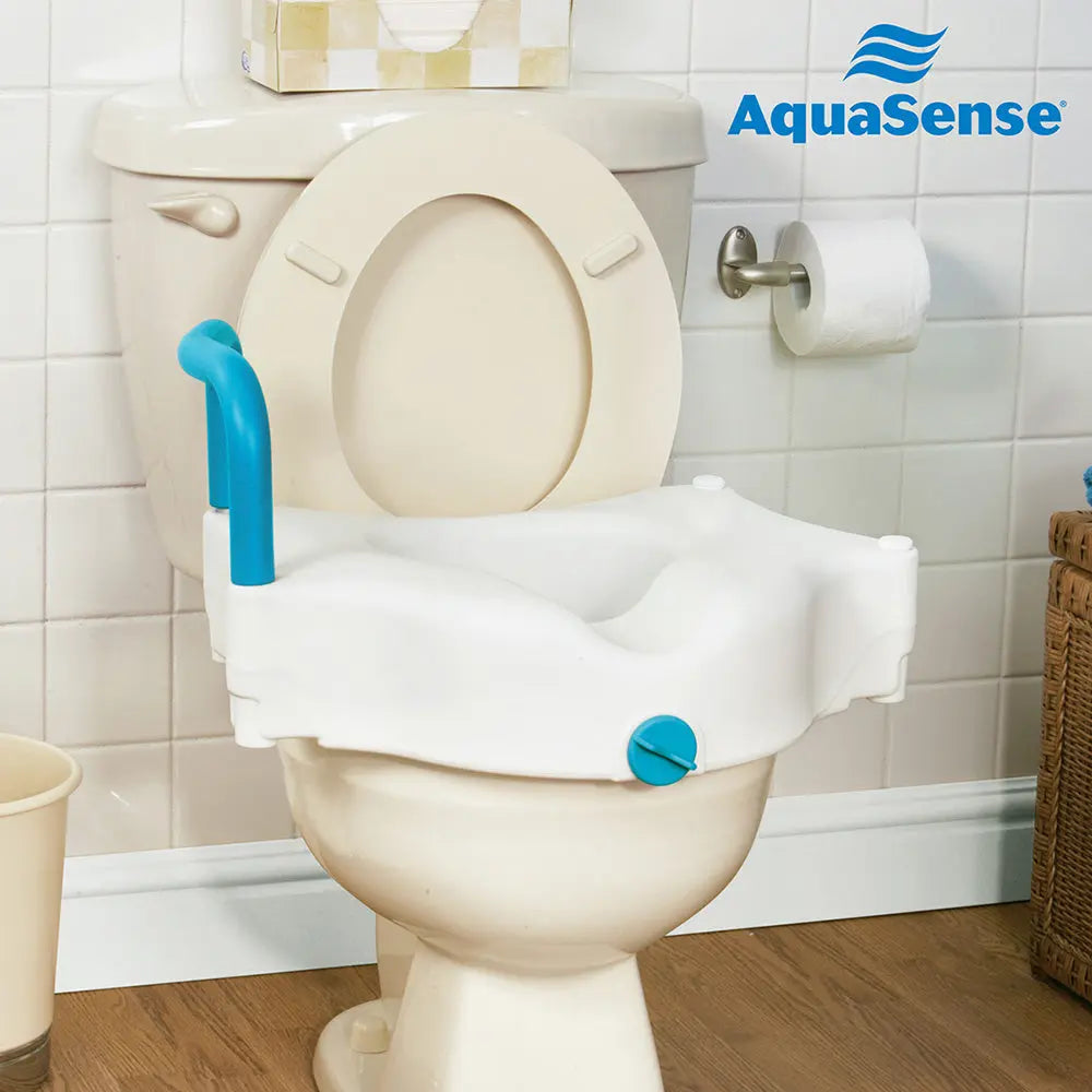 3-Way Raised Toilet Seat, White, 4" - Home Health Store Inc